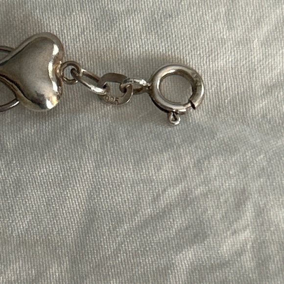 Vintage Heart Link Sterling Silver Bracelet 925 - Picture 6 of 10
